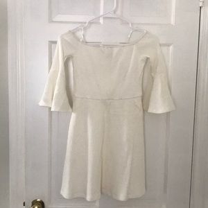 NBD white off the shoulder, ribbed dress